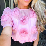Smell The Roses 3D Flower Blouse