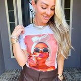 Too Glam To Care Jeweled Tee