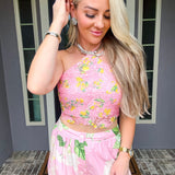 Malibu Millionaire Pink Lace Halter