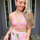 Malibu Millionaire Pink Lace Halter