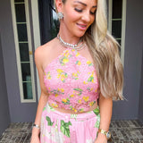 Malibu Millionaire Pink Lace Halter