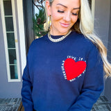 Kiss On The Forehead Sweater - Navy