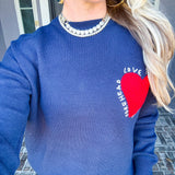 Kiss On The Forehead Sweater - Navy