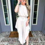 Champagne Listing Open Slit Harem Pant