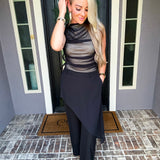 Designer Attitude Sheer Skirt Overlay Pant