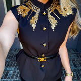 Jewel Of Versailles Beaded Top - Black