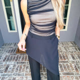 Designer Attitude Sheer Skirt Overlay Pant