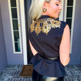 Jewel Of Versailles Beaded Top - Black