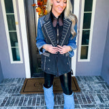 Star Studded Denim Blazer