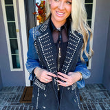 Star Studded Denim Blazer