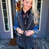 Star Studded Denim Blazer