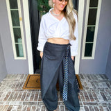 Street Icon Tie Detail Overall Pants