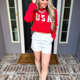 Miss Americana Cropped USA Knit Sweater