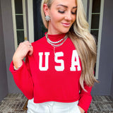 Miss Americana Cropped USA Knit Sweater