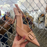 The Status Gold Detail Pump - Beige
