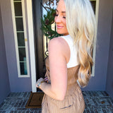 Double Take Bow Pinstripe Top