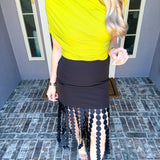 Plot Twist Fringe Dot Skirt