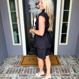 Running The Meeting Pinstripe Belted Vest