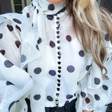 On The Runway Polka Dot Blouse