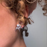 Gabriella Sunburst Stud Earrings - Silver