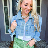 August Nights Cropped Denim Jacket