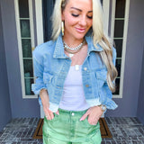 August Nights Cropped Denim Jacket