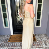 Liquid Gold One Shoulder Dress