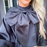 Love Letter Satin Bow Blouse