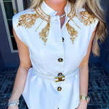 Jewel Of Versailles Beaded Top - White