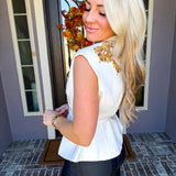 Jewel Of Versailles Beaded Top - White