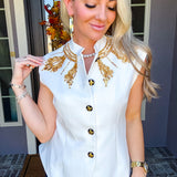 Jewel Of Versailles Beaded Top - White
