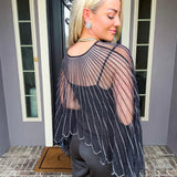 Crystal Wings Jeweled Overlay Top