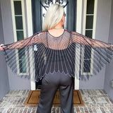 Crystal Wings Jeweled Overlay Top