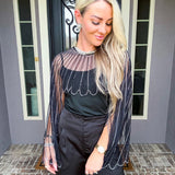 Crystal Wings Jeweled Overlay Top
