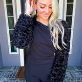 Couture Behavior Bolero Sherpa Jacket - Black