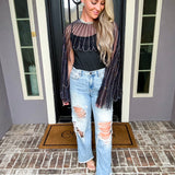 Crystal Wings Jeweled Overlay Top