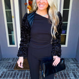 Couture Behavior Bolero Sherpa Jacket - Black