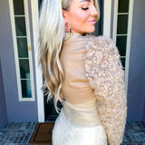 Couture Behavior Bolero Sherpa Jacket - Cream