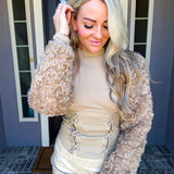 Couture Behavior Bolero Sherpa Jacket - Cream