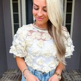 Floral Fantasy 3D Flower Blouse