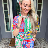 Amalfi Escape Pattern Button Up