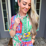 Amalfi Escape Pattern Button Up