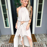 Coastal Couture Gold Detail Halter Top