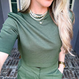 Polished & Unbothered Olive Top