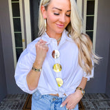 Sterling Statement Medallion Blouse