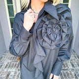 Emily In Paris Rose Blouse - Black