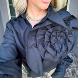 Emily In Paris Rose Blouse - Black