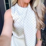 Timeless Society Polka Dot Scarf Top