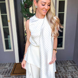 Timeless Society Polka Dot Scarf Top