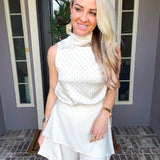 Timeless Society Polka Dot Scarf Top